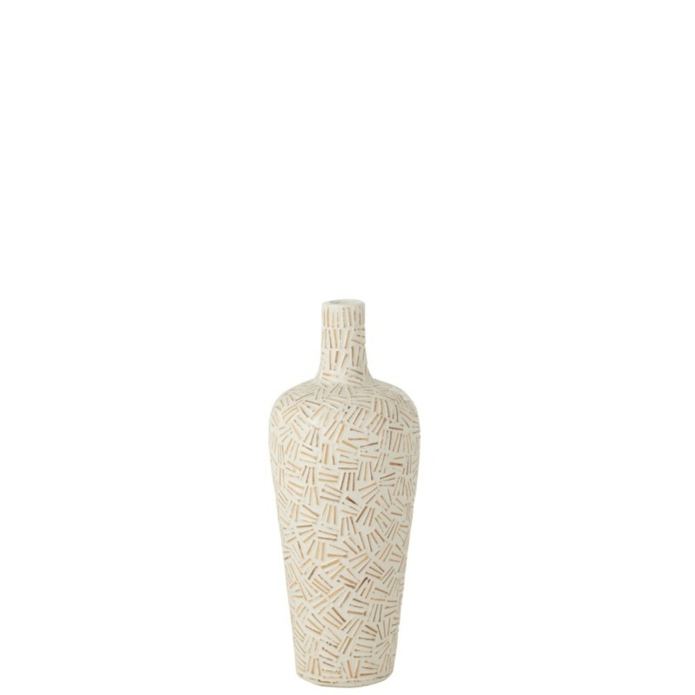 Vase en ciment blanc 25x25x60 cm