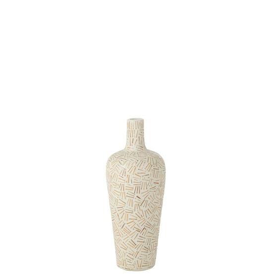 Vase en ciment blanc 25x25x60 cm