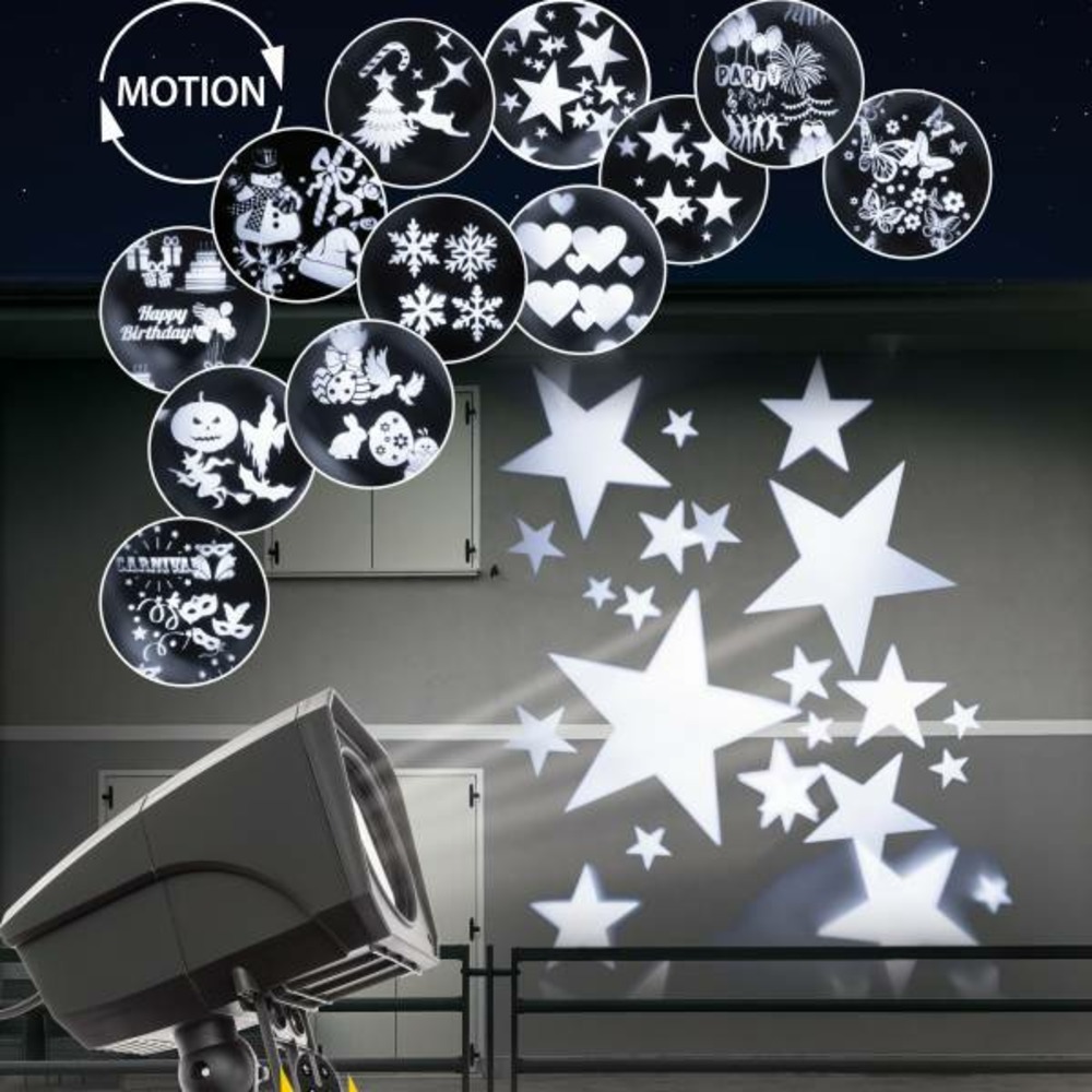 Projecteur de fête 12 images animées blanc froid 24v extérieur et intérieur lotti