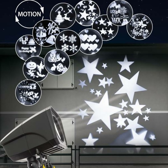 Projecteur de fête 12 images animées blanc froid 24v extérieur et intérieur lotti