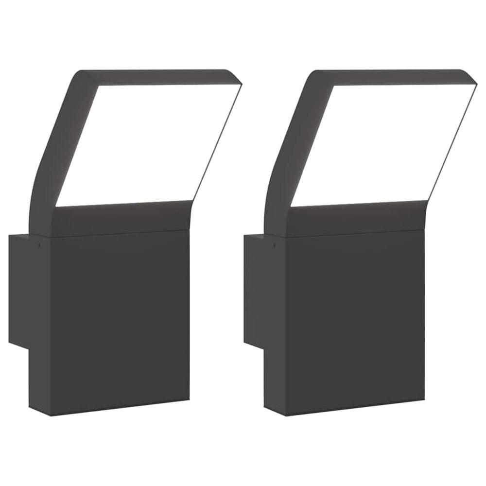 Appliques murales led d'extérieur 2 pcs noir