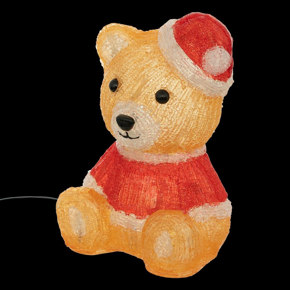 Forme acrylique ourson lumineux solaire 28 led h.24cm