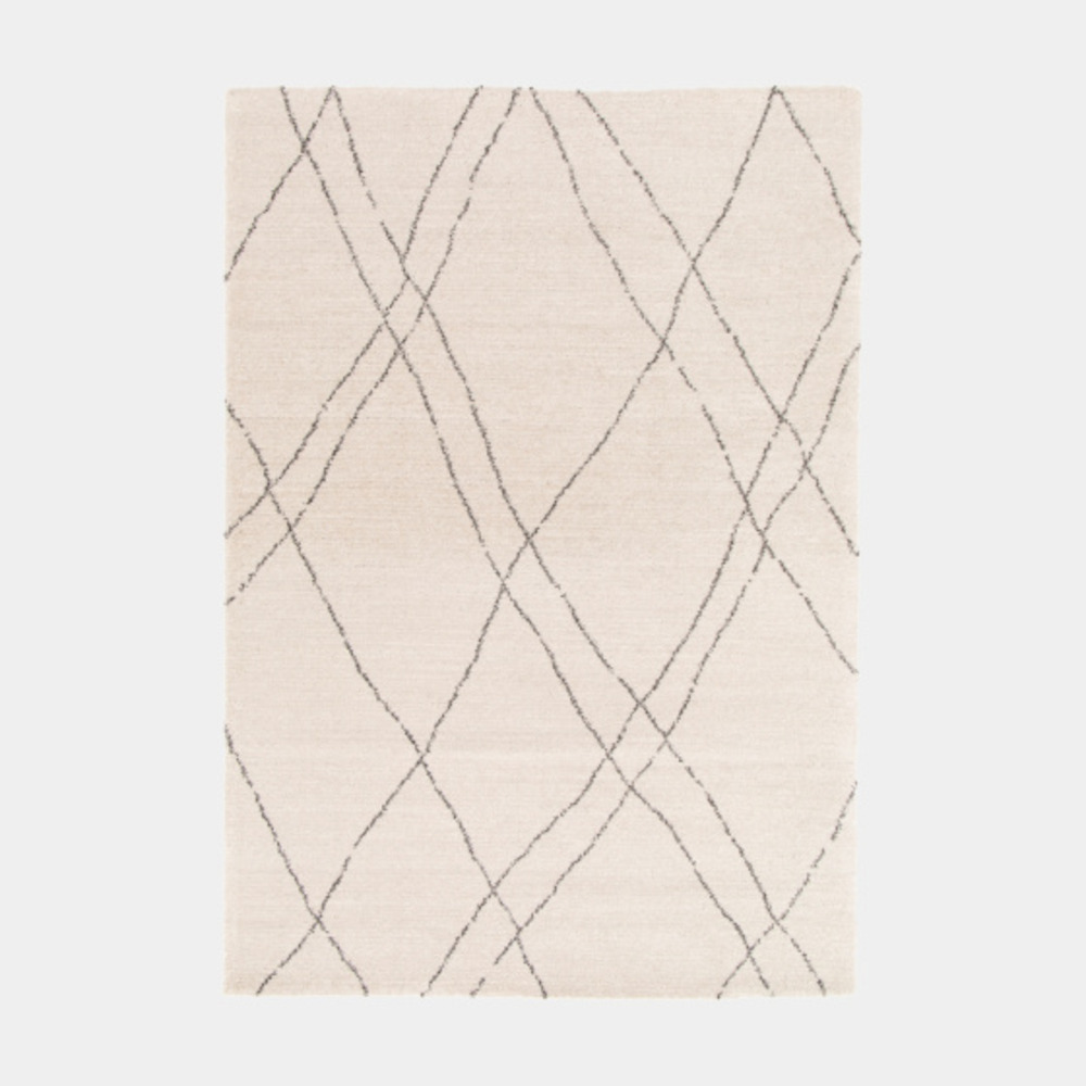 Tapis motif berbère - aria - blanc cassé - 200 x 290 cm