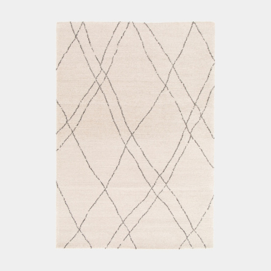 Tapis motif berbère - aria - blanc cassé - 200 x 290 cm