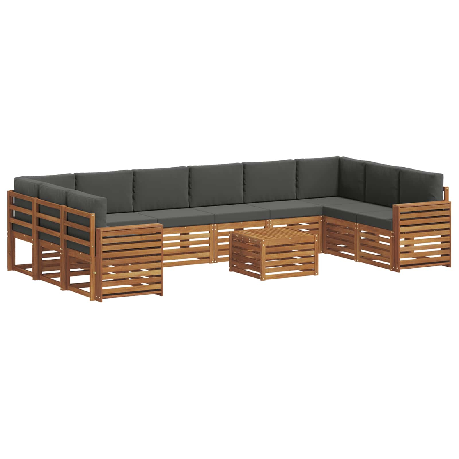 Ensemble de canapé d'angle 11 pcs naturel et anthracite