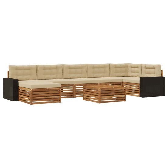 Ensemble de canapés d'extérieur 8 pc naturel et beige