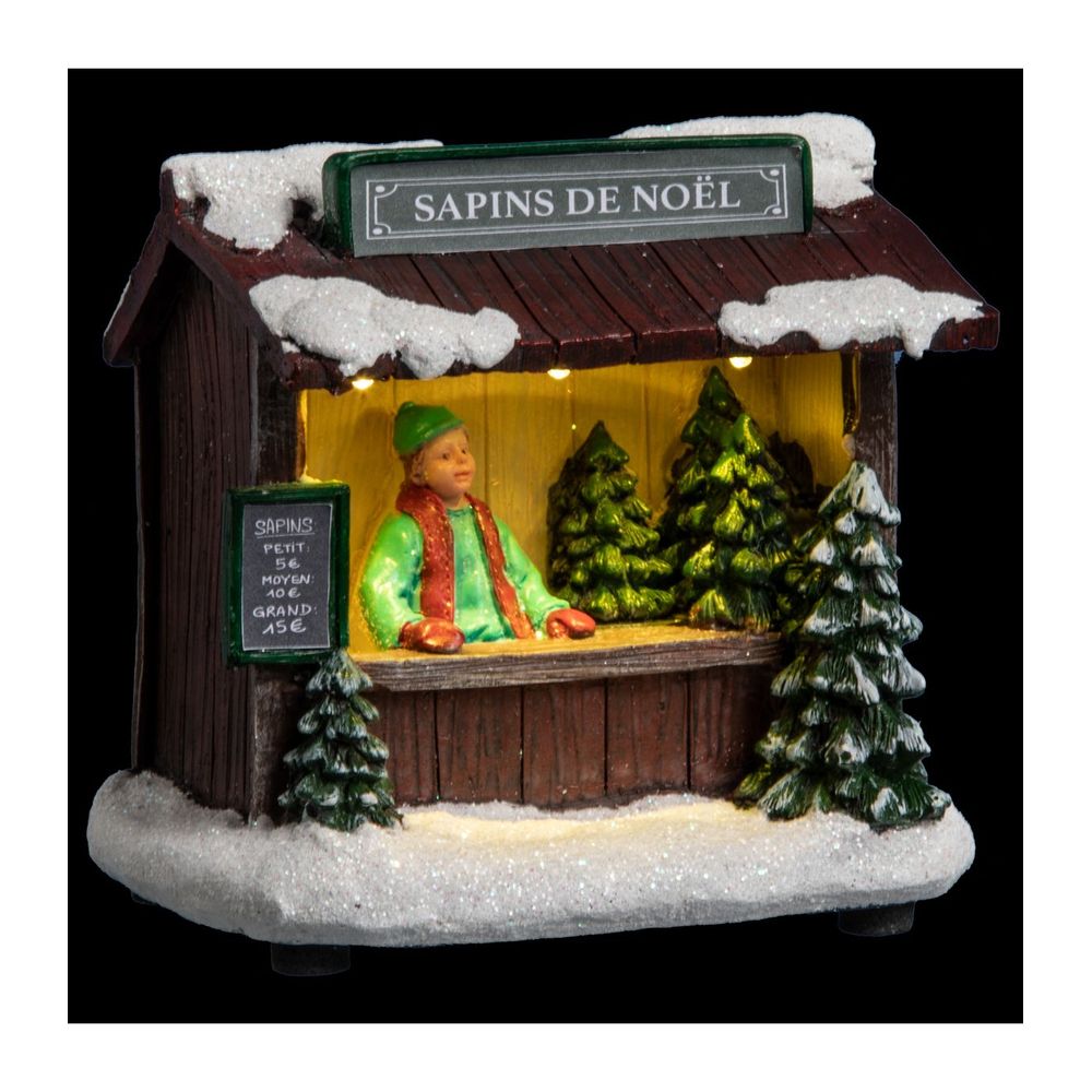 Village de noël lumineux stand de marché