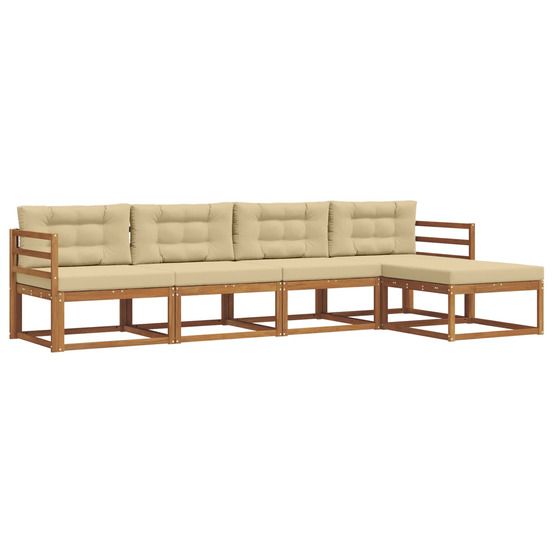 Ensemble de canapés d'extérieur 5 pcs naturel et beige