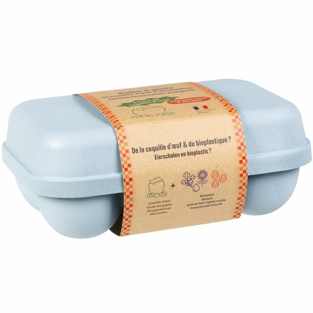 Boîte 6 oeufs coquille - bleu
