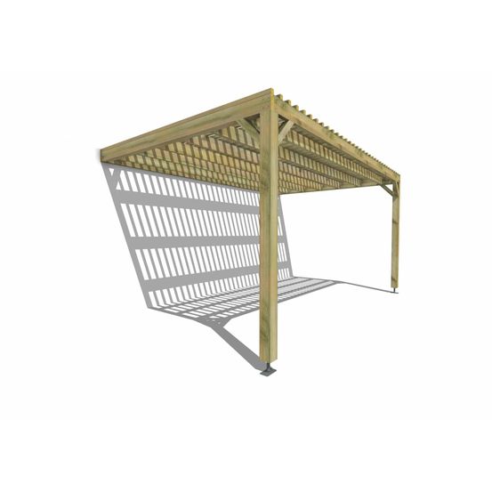Pergola bois • 5m x 3m • adossée • sens largeur • lattage bois • livraison comprise