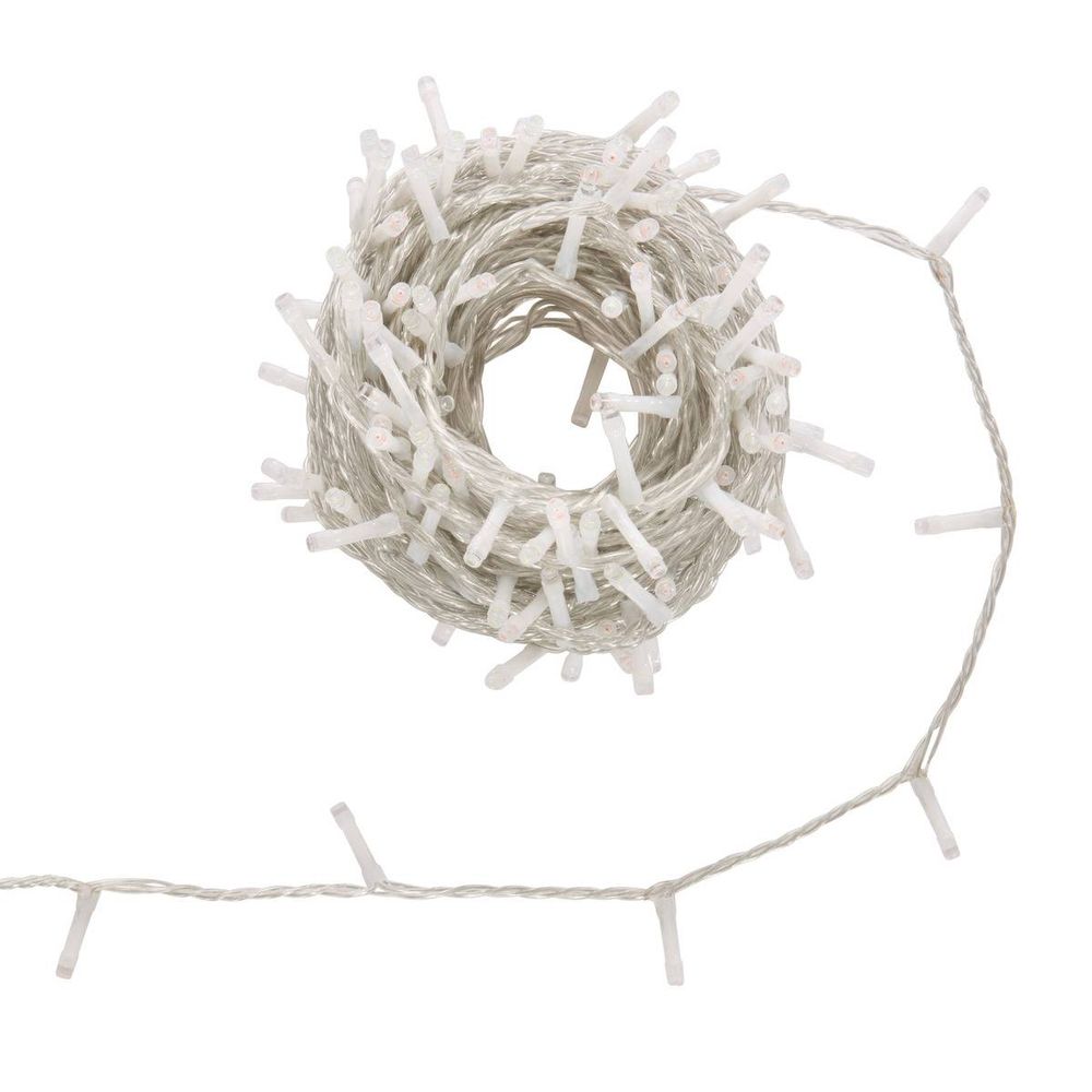 Guirlande lumineuse d'extérieur 15 m 200 led rouge, vert et blanc chaud fil transparent 13 fonctions avec minuteur sur secteur