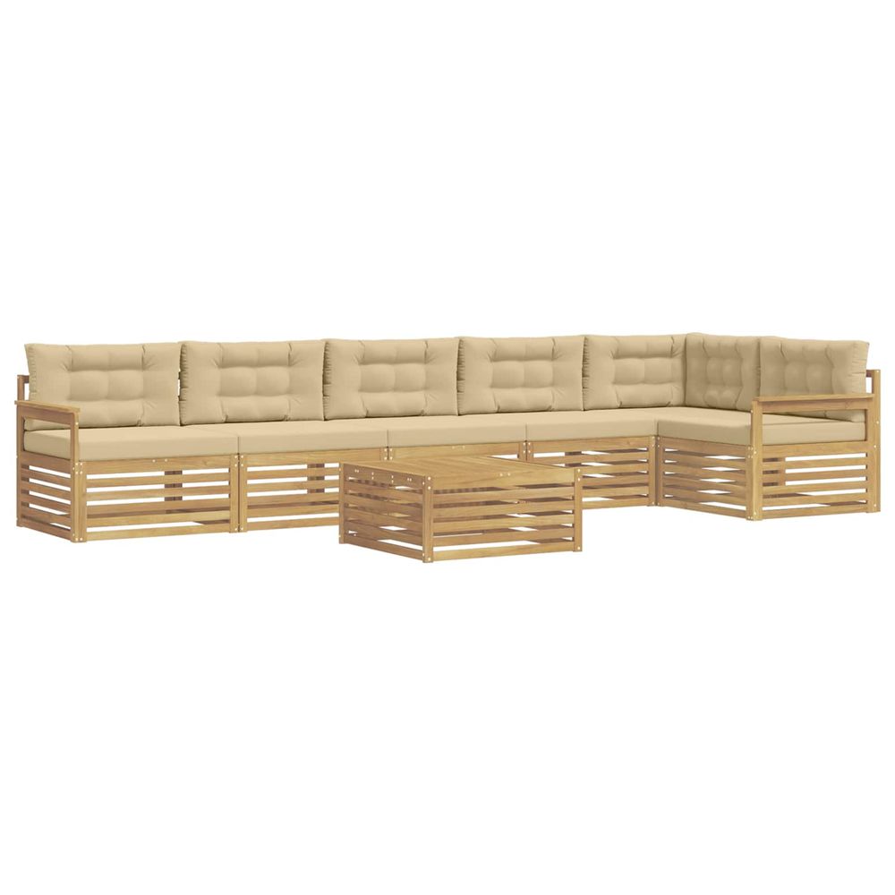 Ensemble de canapés d'extérieur 7 pc blanc et beige