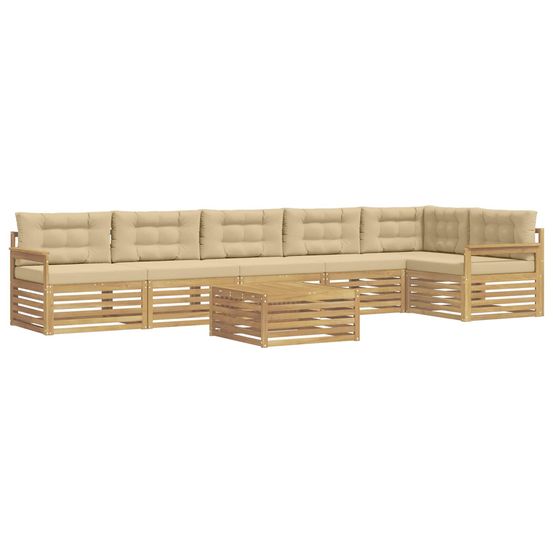 Ensemble de canapés d'extérieur 7 pc blanc et beige