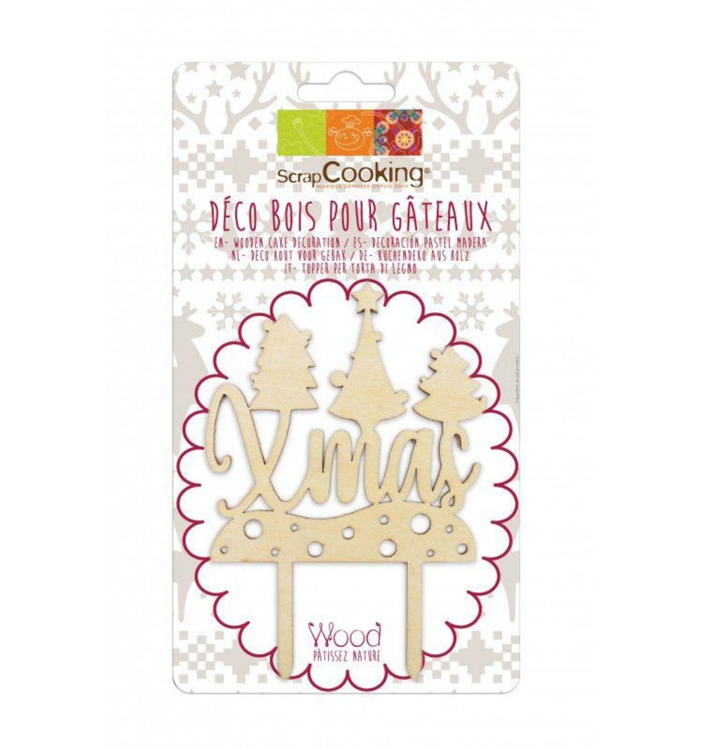 Cake topper en bois - christmas