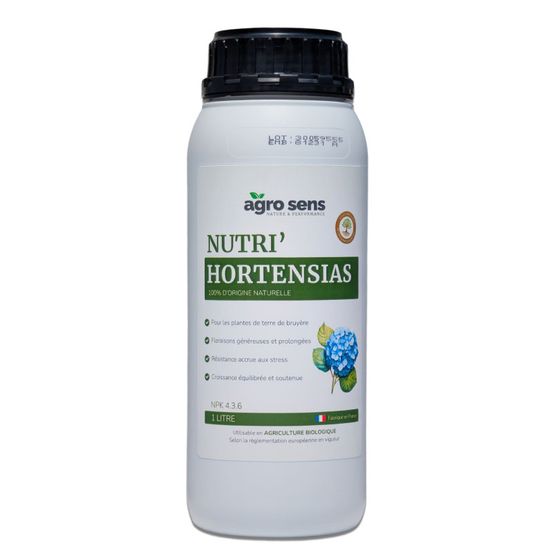 Nutri hortensias - engrais liquide pour hortensias - 1 litre (500 litres de préparation)
