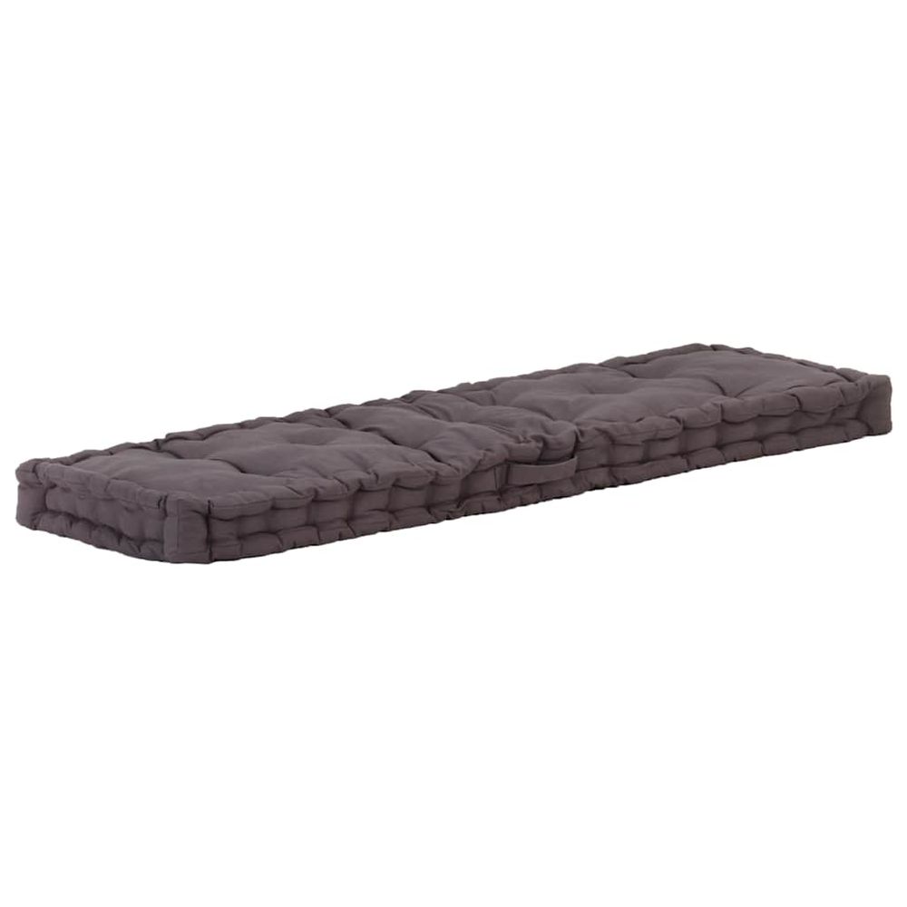 Coussin de plancher de palette coton 120x40x7 cm anthracite