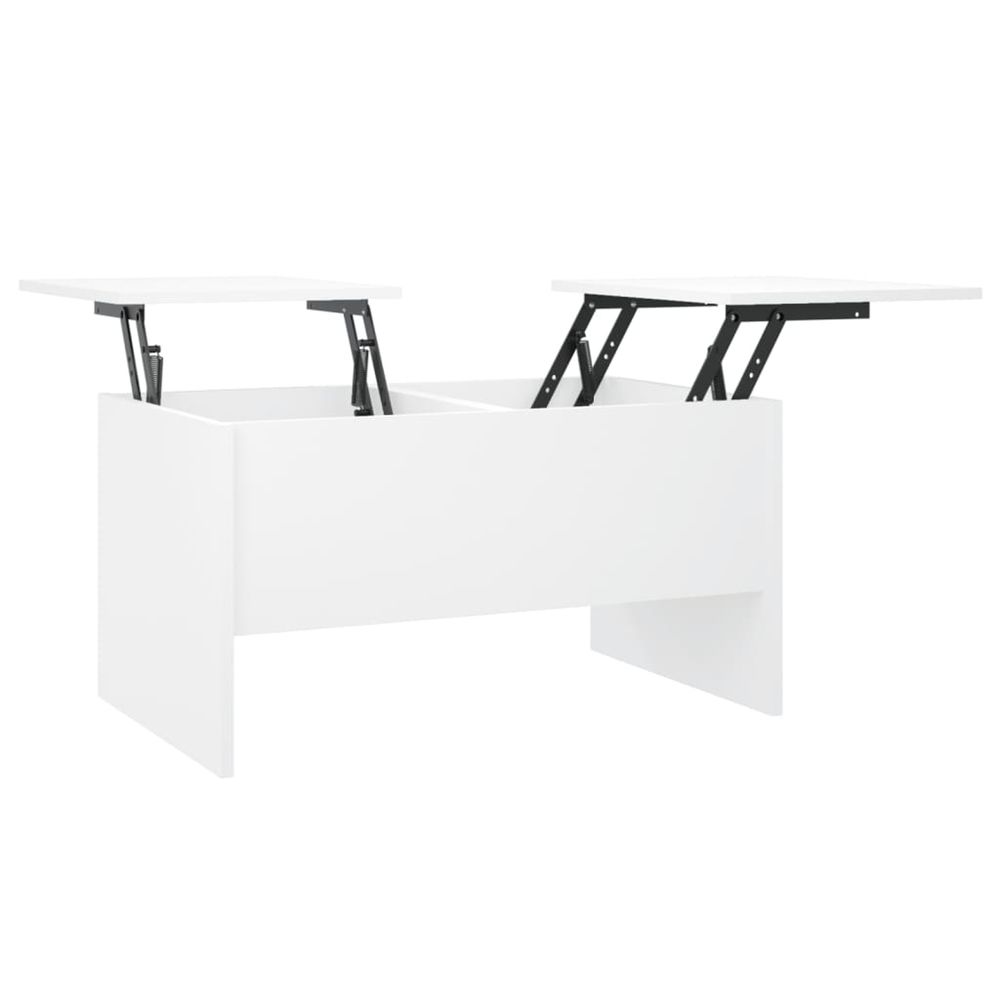 Table basse blanc 80x50x42,5 cm bois d'ingénierie