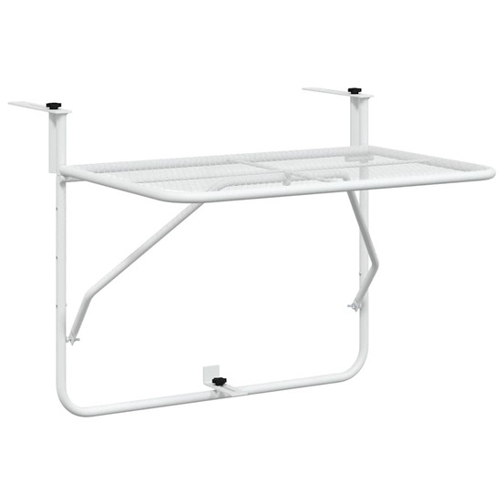 Table de balcon blanc 60x40 cm acier