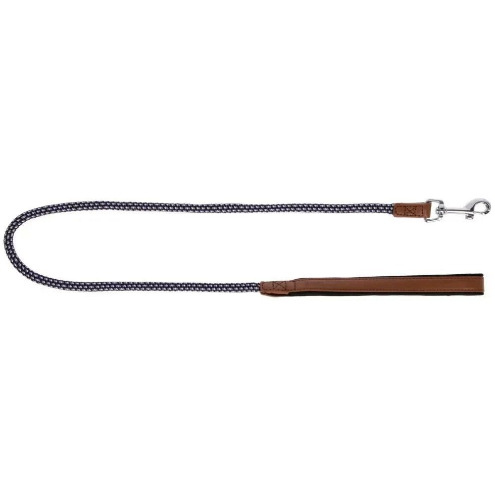 Laisse courte ronde en corde bleue 100 cm