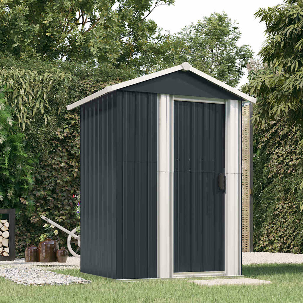 Abri de jardin anthracite 126x97,5x177 cm acier galvanisé