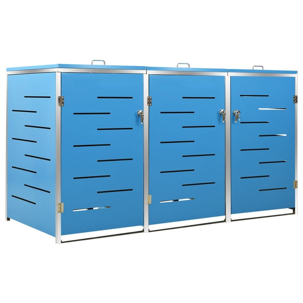 Abri pour trois poubelles 207x77,5x115 cm inox