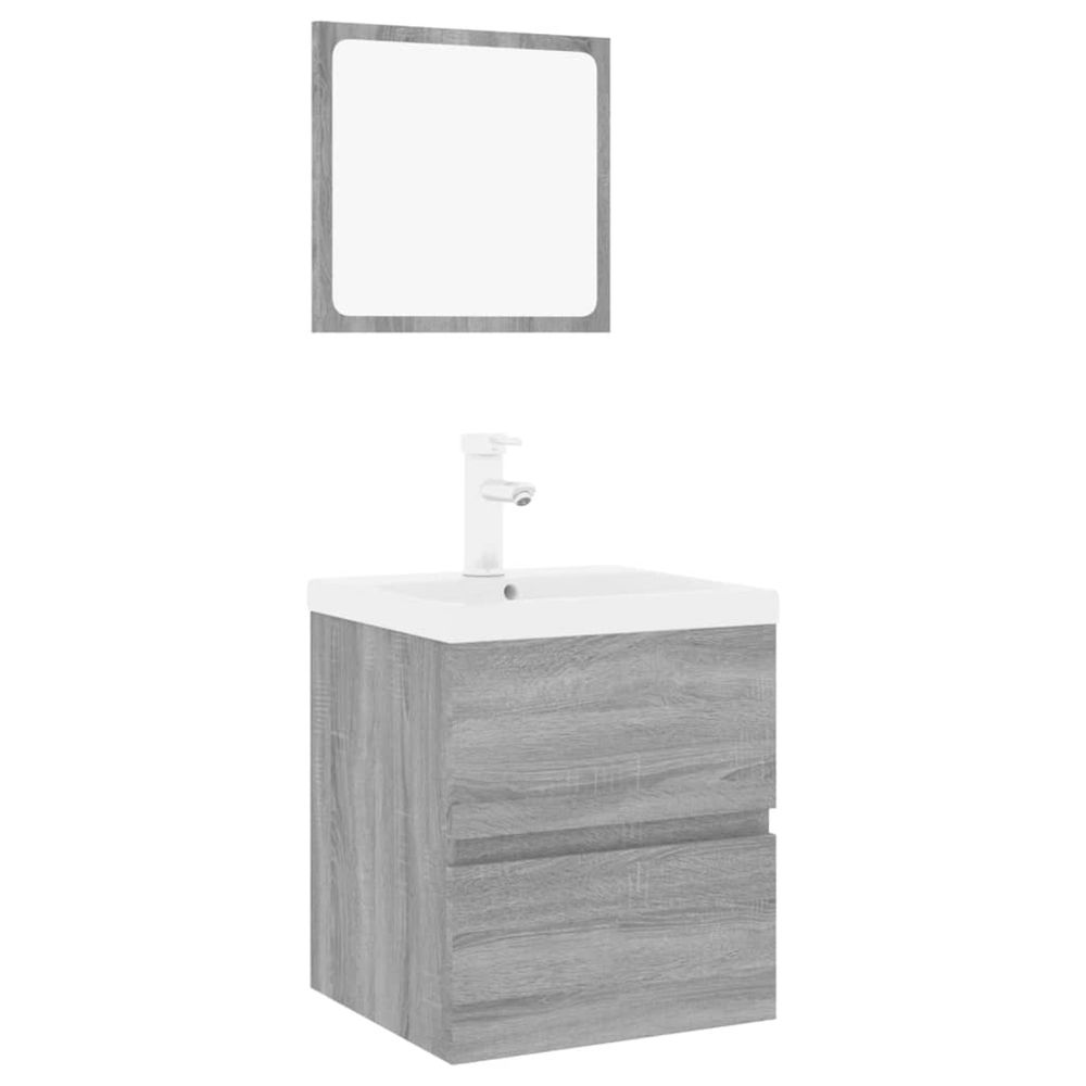 Meubles de salle de bain sonoma gris bois d'ingénierie