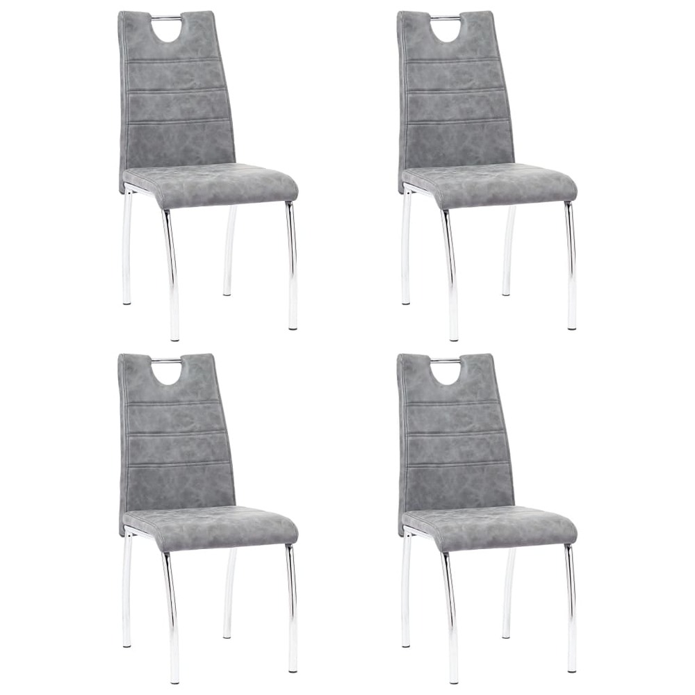 Chaises de salle à manger 4 pcs gris similicuir