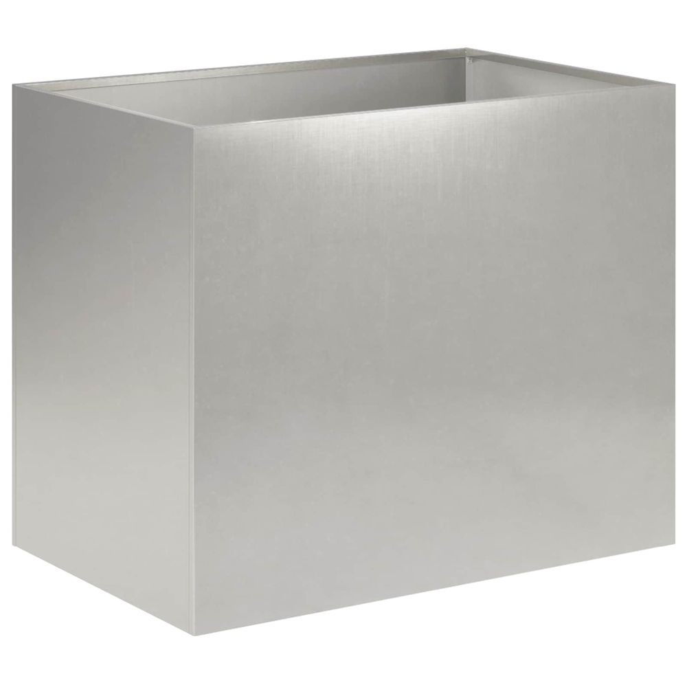 Cache-pot de jardin argenté 50 x 40 x 50 cm acier inoxydable