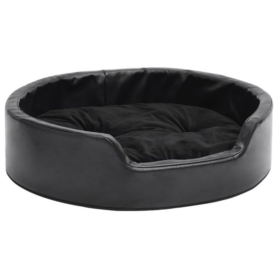 Lit pour chiens noir 69x59x19 cm peluche et similicuir