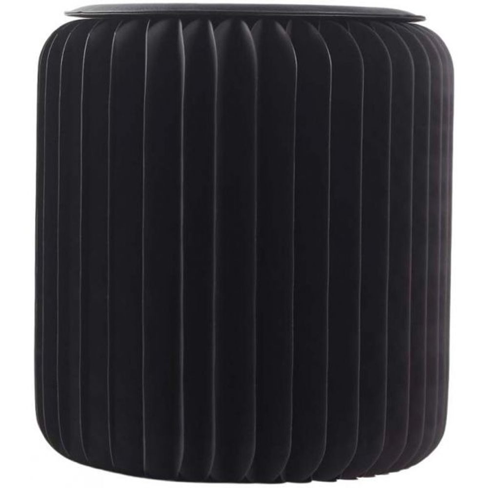 Pouf design en carton plié 35 cm noir