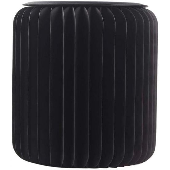 Pouf design en carton plié 35 cm noir