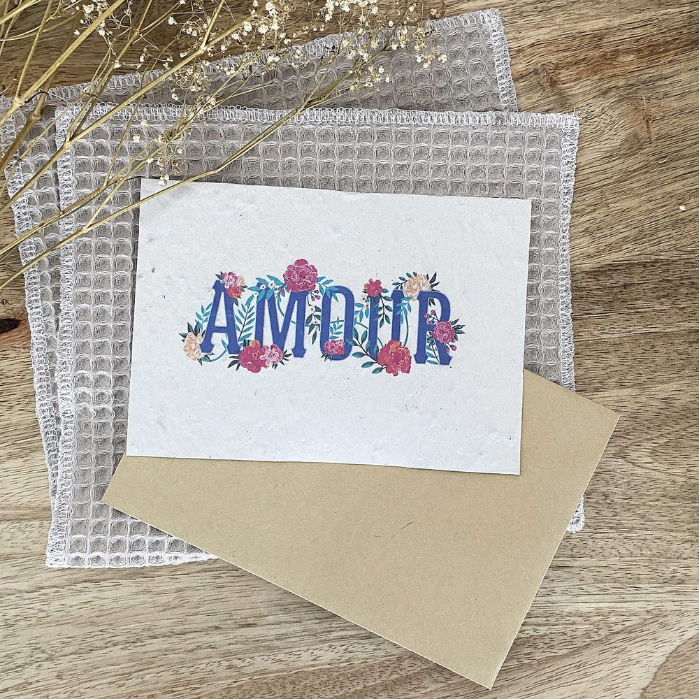 Carte ensemencée à planter - amour