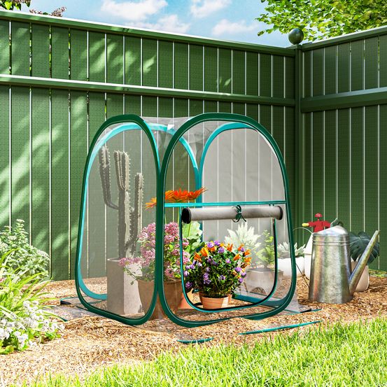 Mini serre de jardin pop-up acier transparent 70 x 70 x 80 cm balcon protection plantes - comfortxl outdoor living