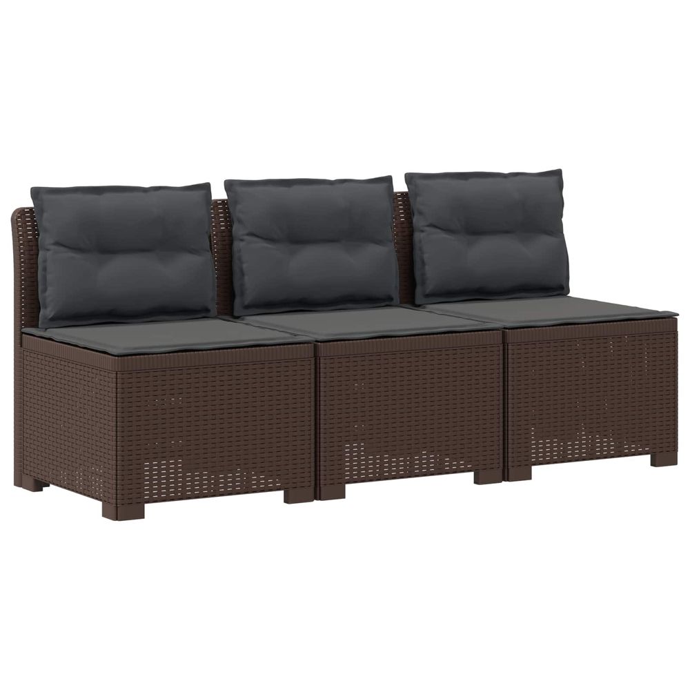 Canapé de jardin 3 places avec coussins look rattan 3 place pp