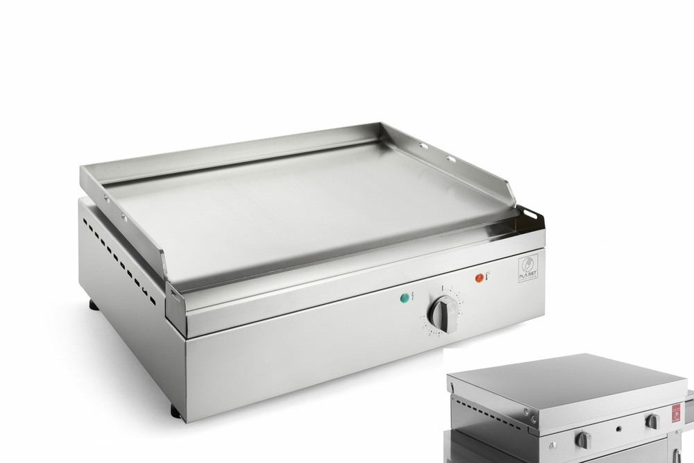 Plancha chef 55 elec - lisse + couvercle