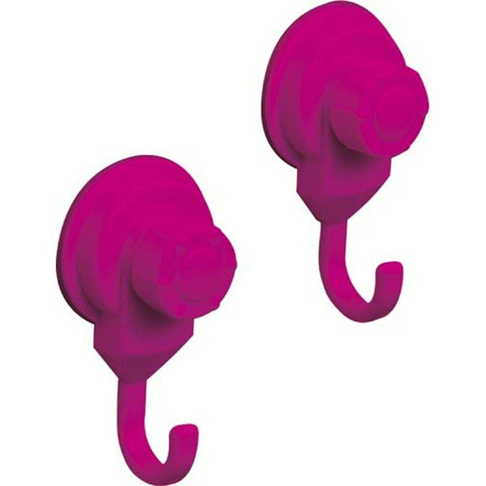 Set de 2 crochets promo pp sur ventouses - fuchsia