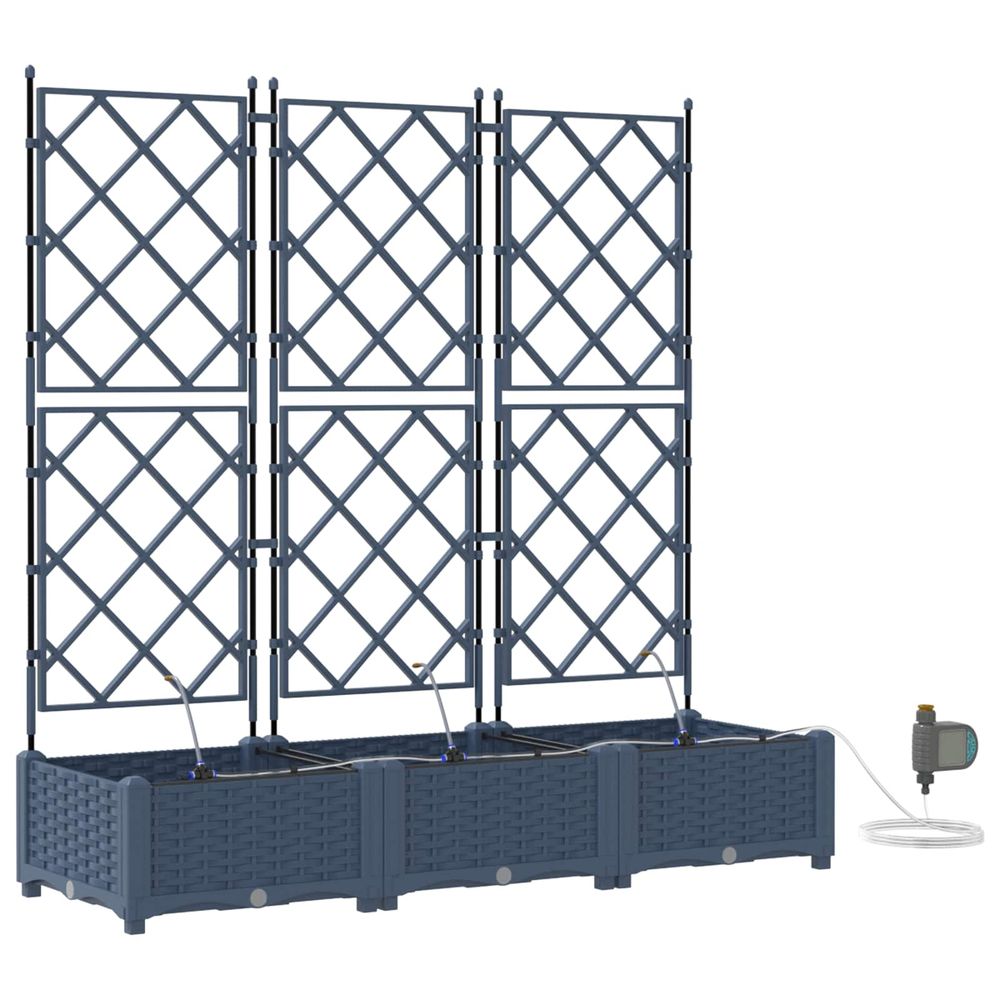 Cache-pot de jardin 3 pc gris 120 x 40 x 126 cm pp