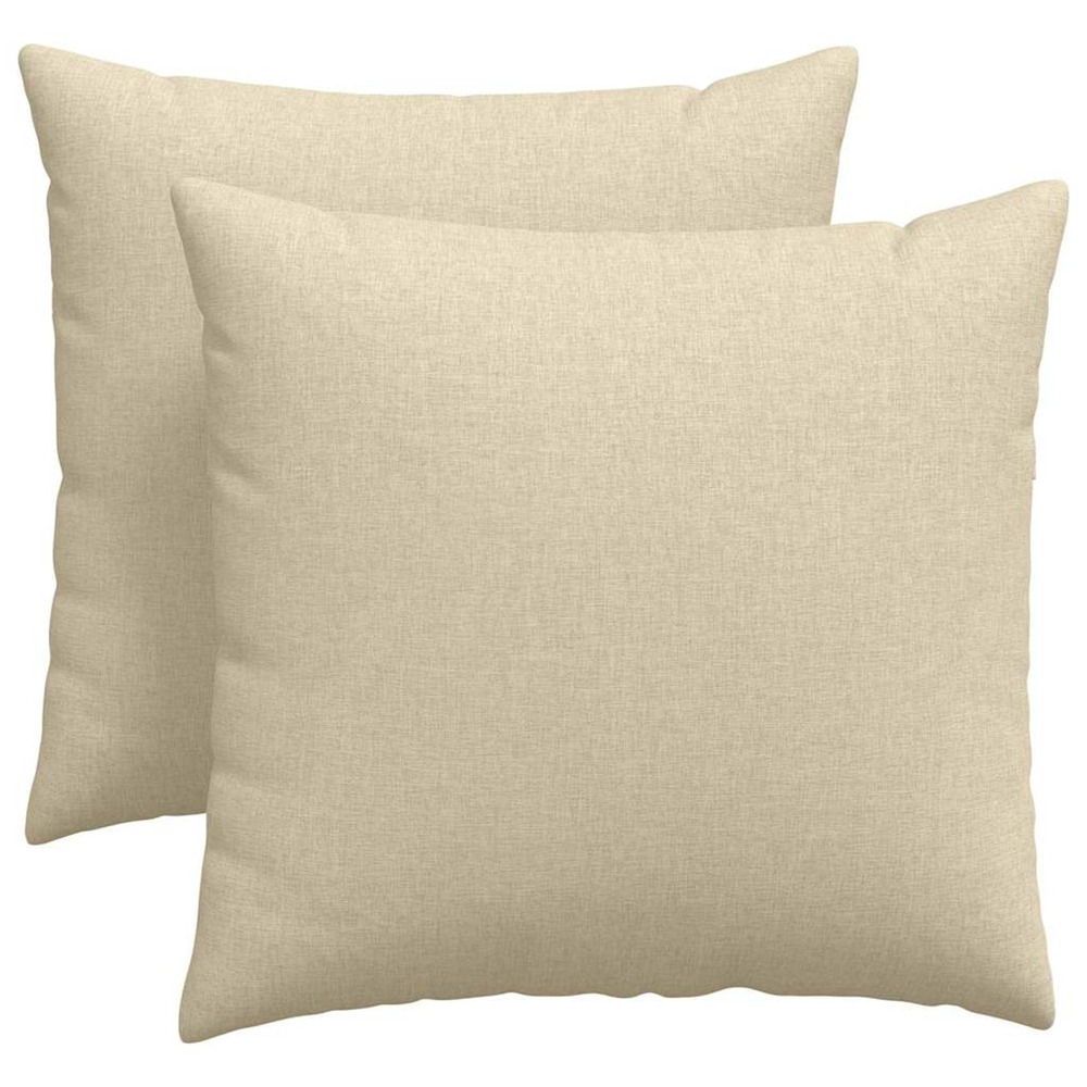 Coussins de canapé 2 pcs crème 45 x 45 cm tissu