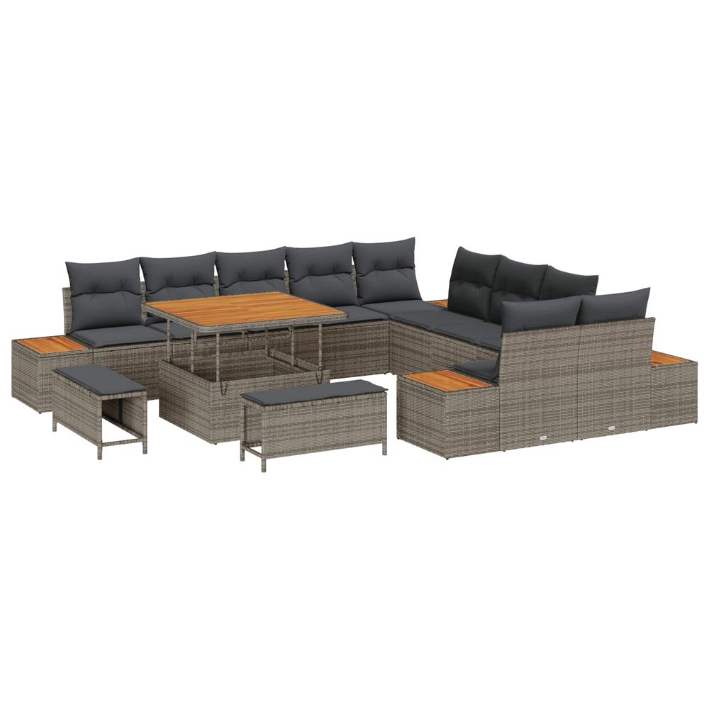 Ensemble de canapé de jardin 13 pc 12-nombre de places gris