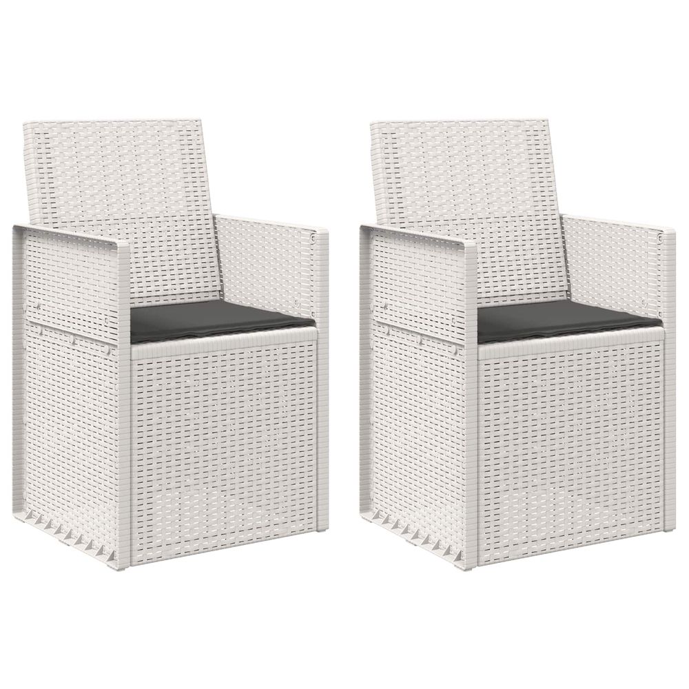 Chaises de jardin salle à manger 2 pc blanc et anthracite pp