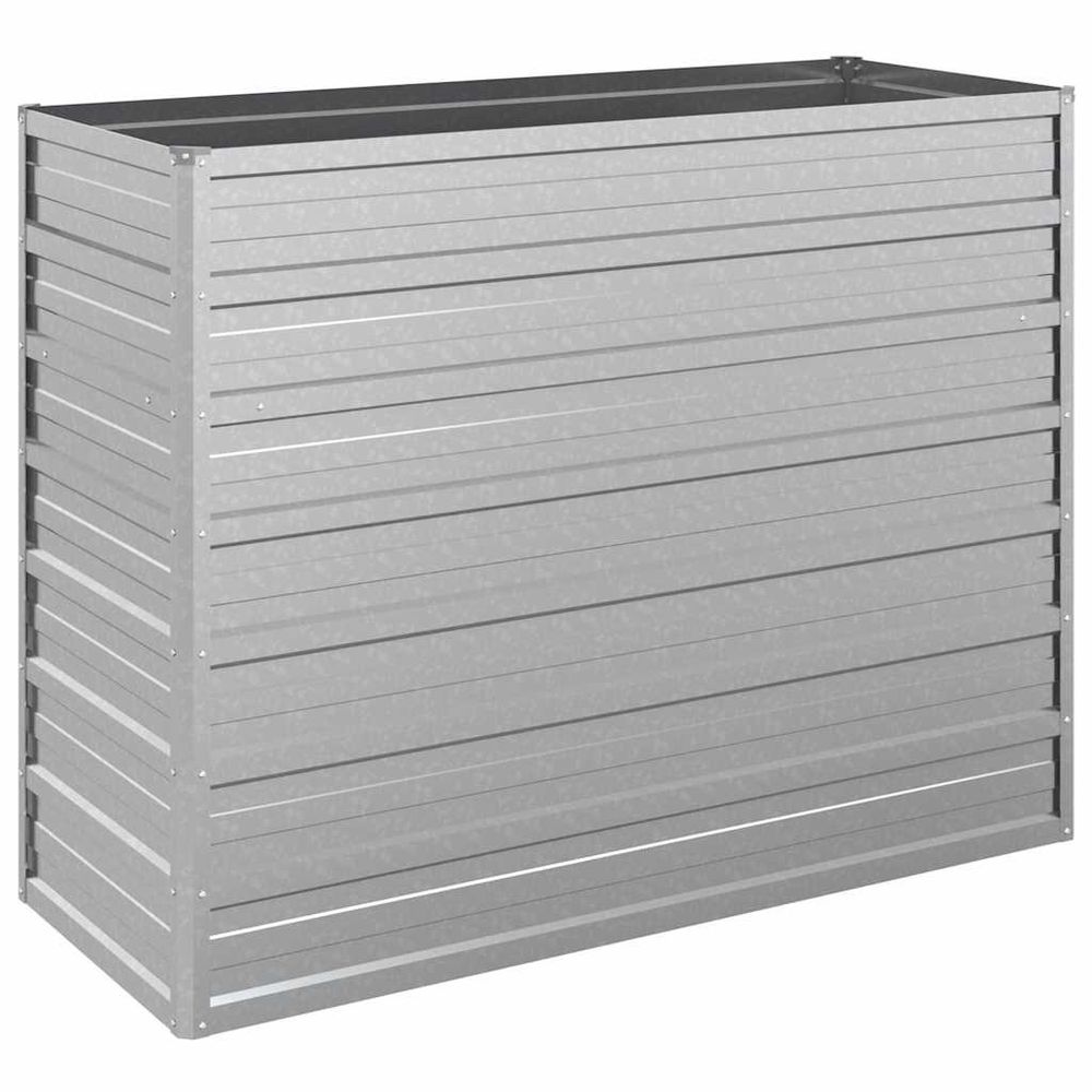 Lit surélevé de jardin 100x40x77 cm acier galvanisé argenté