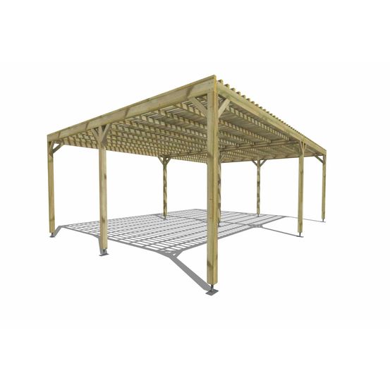Pergola bois • 7m x 5m • indépendante • sens largeur • lattage bois • livraison comprise