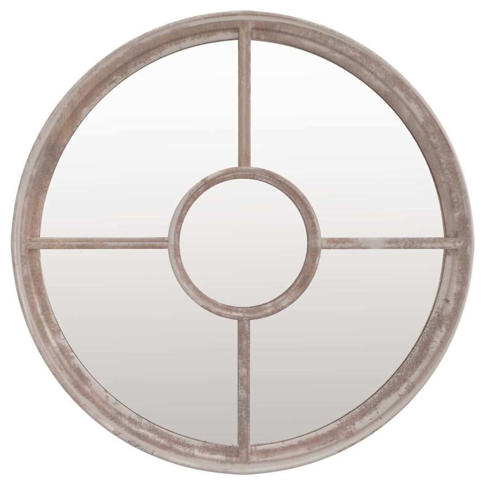 Miroir de jardin sable 40x4 cm fer rond utilisation extérieure