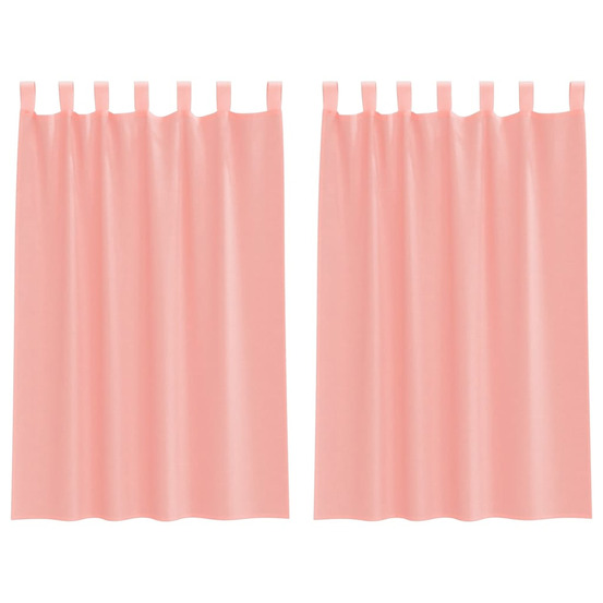 Rideaux en voile avec boucles 2 pcs rose 140x175 cm