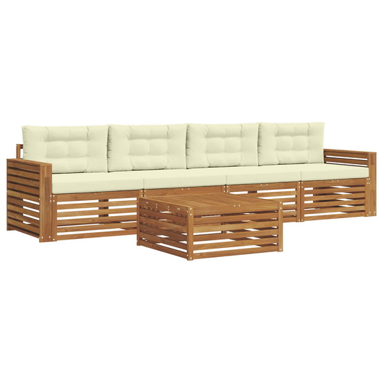 Ensemble de canapés d'extérieur 5 pcs naturel et crème