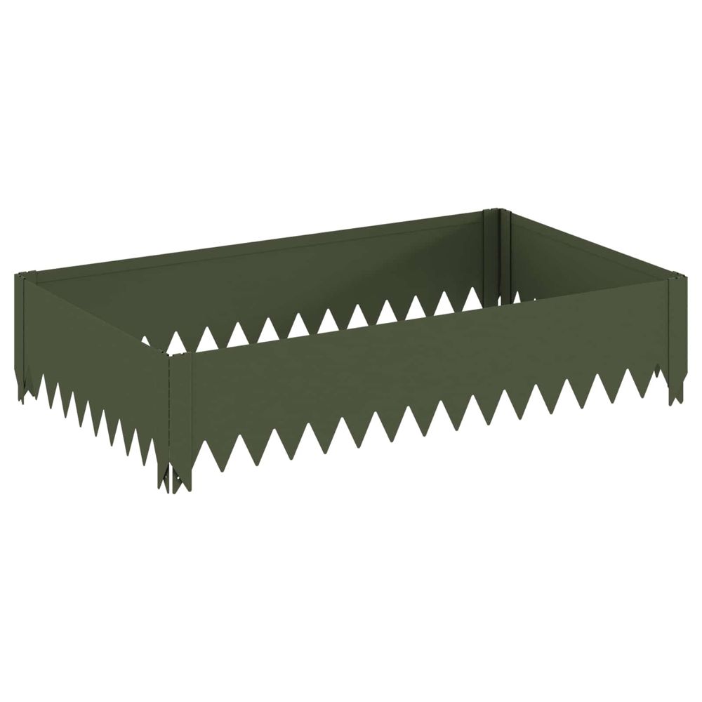 Bordure de pelouse 100 x 60 x 20 cm acier vert olive