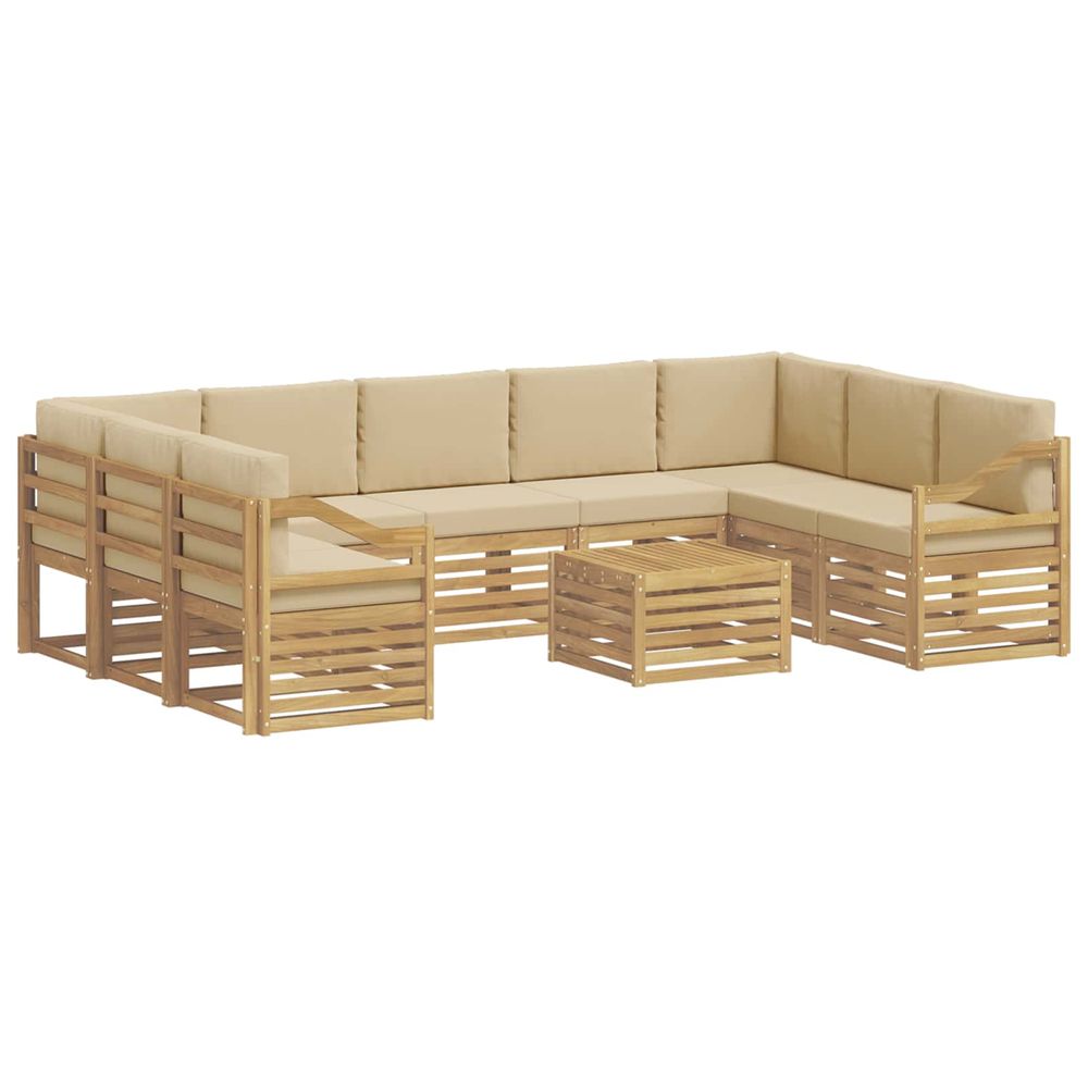 Ensemble de canapés d'extérieur 10 pc blanc et beige polyester