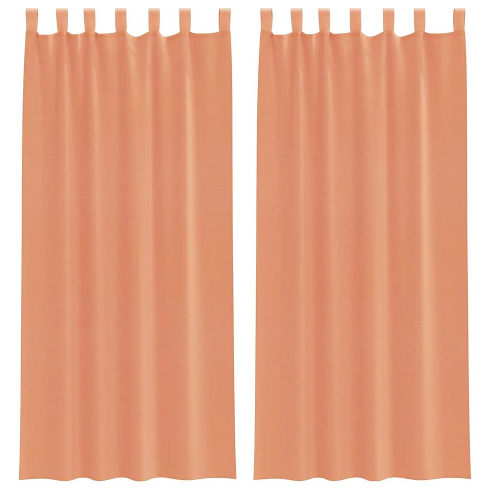 Rideaux en voile avec boucles 2 pcs terre cuite 140x245 cm