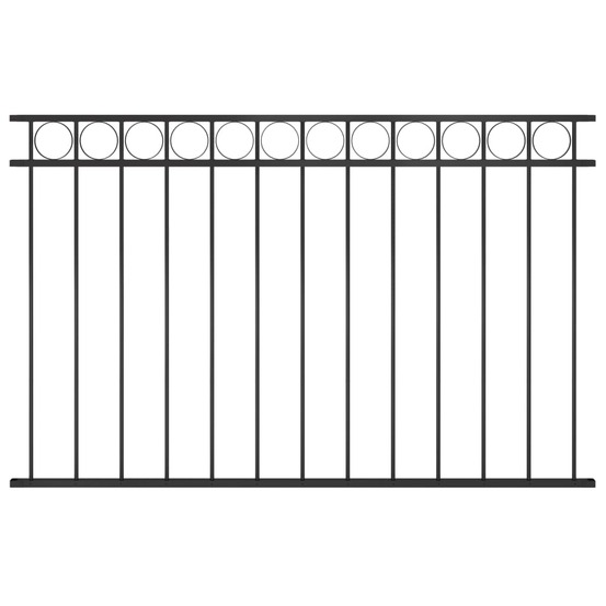 Panneau de clôture en acier 1,7 x 1 m noir