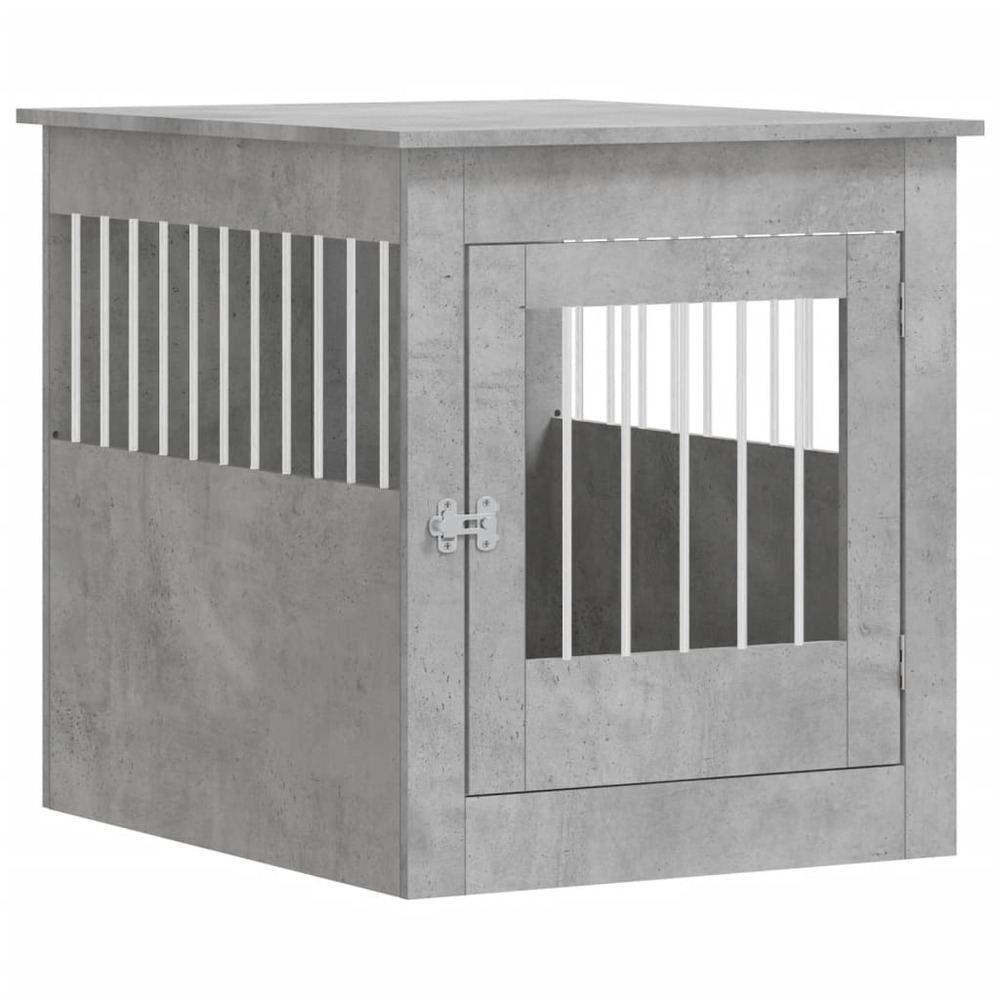 Meuble de cage pour chiens gris béton 64,5x80x71 cm